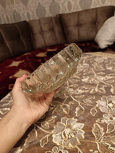 salat qabları: Kəna (kristal üslublu) şüşə meyvə/gödək qab - Material: qalın, şəffaf — 4