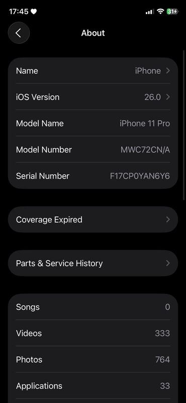Apple iPhone: Apple iPhone iPhone 11 Pro, Space Grey, Face ID — 8