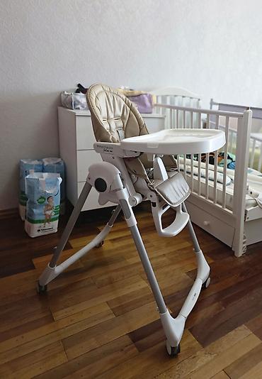me: Стульчик для кормления, Б/у, Peg perego, Пластик, Трансформер, цвет - Бежевый — 1