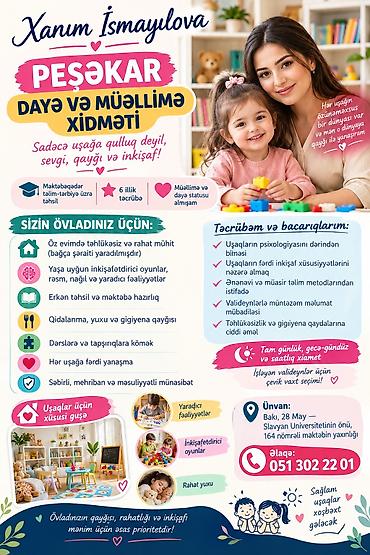 baxçada dayə iş elani: 🌸 ƏZİZ VALİDEYNLƏR, ÖVLADINIZI ETİBARLI ƏLLƏRƏ ƏMANƏT EDİN! ❤️ — 1