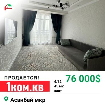 Продажа участков: 1 комната, 45 м², Элитка, 6 этаж, Евроремонт