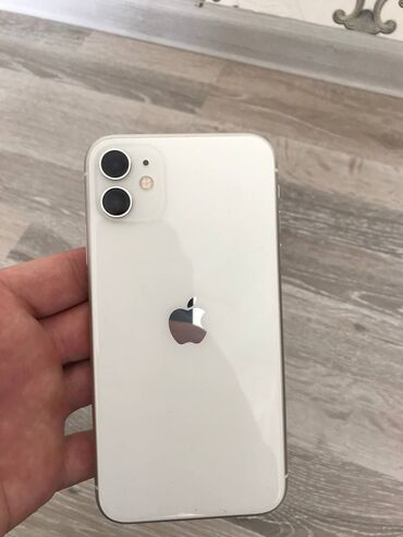 iphone 14 купить бишкек: IPhone 11, Б/у, 64 ГБ, Белый, Защитное стекло, Чехол, Кабель, 72 %