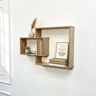 книжные шкафы на заказ: Полка навесная P010 (Дуб Амберг) Большая и стильная настенная полка