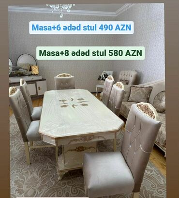 Masa və oturacaq dəstləri: Qonaq otağı üçün, Yeni, Açılmayan, Dördbucaq masa, 6 stul -da lalafo.az — 28 Masa və oturacaq dəstləri: Qonaq otağı üçün, Yeni, Açılmayan, Dördbucaq masa, 6 stul — 28