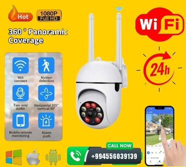 simsiz wifi: Camera 3MP PTZ 1440P FHD Simsiz Təhlükəsizlik Camerası ve 64 GB yadaş