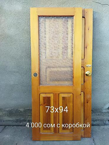 81: Двери для домов и квартир, Деревянная, Одностворчатая, Со стеклом, цвет - Желтый — 2