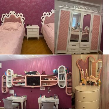двухъярусная кровать для детей: 2 односпальные кровати, Шкаф