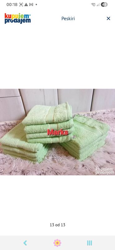 Peškiri: ??Pamucni peskiri jednobojni??Dimenzije peskira : 50x90Cena: Paket 12 — 1