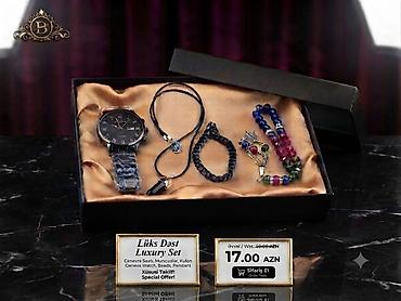 Lüks Dəst – “Luxury Set” Qutuda olan məhsullar: - Cenevre qol saatı –