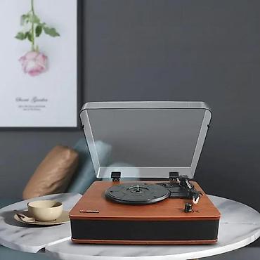 ploca za gramofon: Gramofon sa ugrađenim zvučnicima i poklopcem od providne plastike — 5