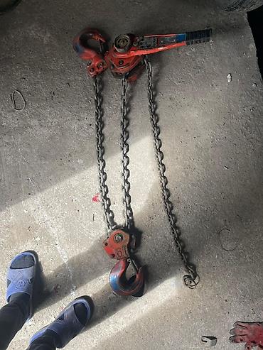 baklar və cənlər: Mexaniki zəncirli qaldırıcı (lever hoist) — 2 qarmaqlı model — 1