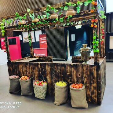 Butkalar, köşklar: Taxtadan yığılma köşk. Satış. çayçı. meyvə-tərəvəz kioskları — 3