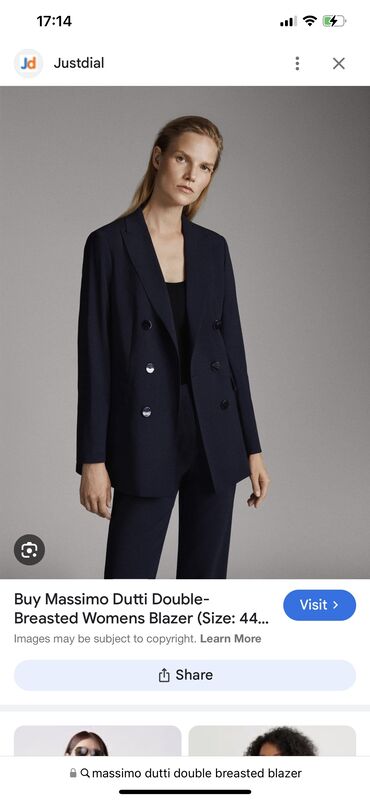 Ətəklər: Plaş Massimo Dutti, S (EU 36), rəng - Göy