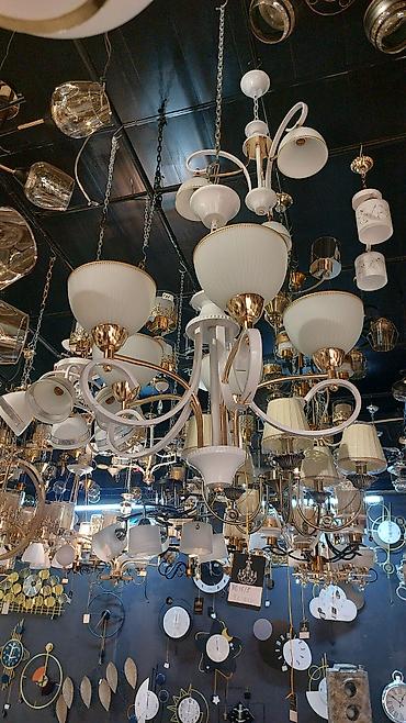 İşıqlandırma: Çılçıraq, 5 lampa, Keramika — 1