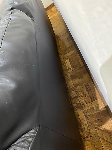 Sofe i kaučevi: Kožna garnitura – trosed i dvosed (crna) - Materijal: prirodna koža — 2