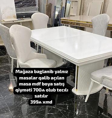 Açılan yemək masası – MDF boya - Material: yüksək keyfiyyətli MDF, ağ