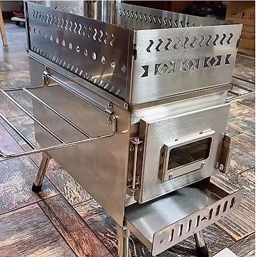 Палатки: Печь для бани дровяная угольная Материал из нержавеющей стали — 2