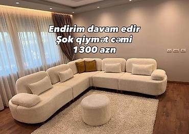 ucuz tul perdeler: Məhsul: Yumşaq boucle parçalı künc divan dəsti + puf Təsvir: - Zamana — 1