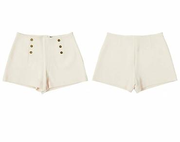 cot: Шорты трикотаж Zara Pink Sailor с пуговицами, размер M. zara white — 1
