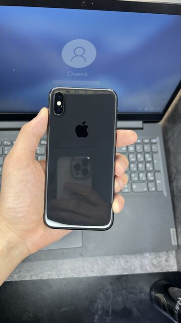 Apple iPhone: IPhone X, Б/у, Черный, Защитное стекло, Чехол, 100 %