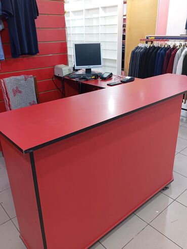 Rəf vitrinləri: Mağaza üçün mebel dəsti - Rəng: qırmızı (qara kənar haşiyələr) - — 3