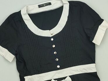 czarne bluzki przezroczyste: Blouse, Elisabetta Franchi, L (EU 40), condition - Good
