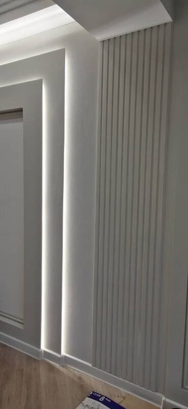 Ламинат: Декоративная стеновая панель с вертикальными элементами и зеркальными at lalafo.kg — 3 Ламинат: Декоративная стеновая панель с вертикальными элементами и зеркальными — 3