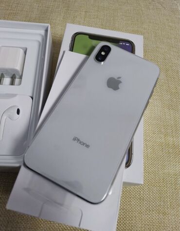 рассрочка айфон х: IPhone X, Колдонулган, 256 ГБ, Ак, Кулакчындар, Заряддоочу түзүлүш, Кабель, 100 %