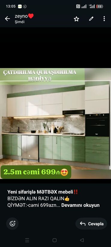 Sifarişlə divanlar: *Yeni sifarişlə MƏTBƏX mebeli*‼️ BİZDƏN ALIN RAZI QALIN👍 QİYMƏT:-cəmi