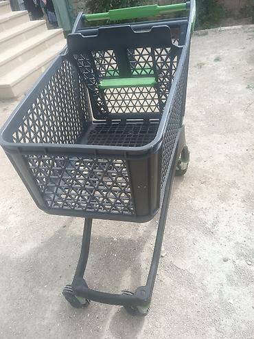 yasil setka: Supermarket alış-veriş arabası - Material: möhkəm plastik korpus və — 1