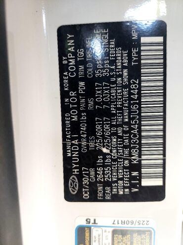 Hyundai: Hyundai Tucson: 2 l | 2017 il Krossover — 6