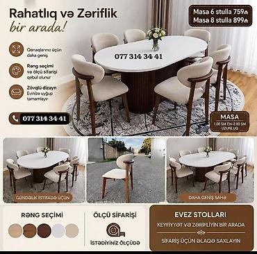 qapi ikinci el: Evez Stolları – Rahatlıq və zəriflik bir arada - Yemək dəsti: oval — 1