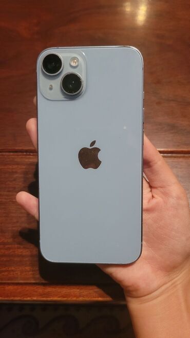 мобильные телефоны новый: IPhone 14, Б/у, 128 ГБ, Голубой, Защитное стекло, Чехол, Коробка, 84 %