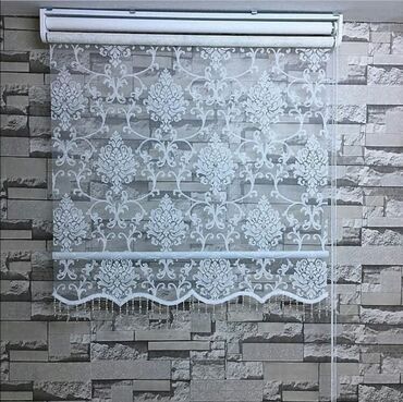 Rulon ştorlar: Zebra/rulet pərdə kolleksiyası - Model: klassik damask və güllü — 2