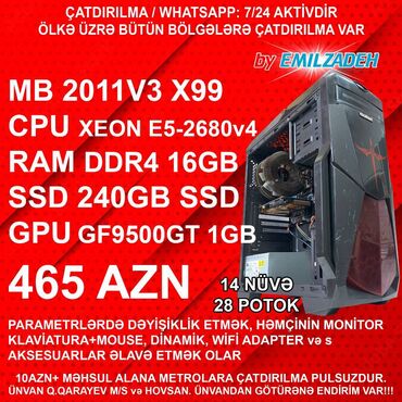 Masaüstü kompüterlər və iş stansiyaları: Masaüstü Kompüter " DDR4 Xeon X99 2011V3 Molten” ENDİRİM!!! DDR4