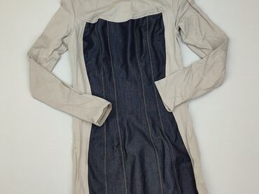 beżowa sukienki z długim rękawem: Sukienka, S, stan - Dobry