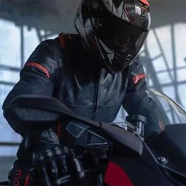 eb studio obuca: Modeka kožna moto jakna – sportski kroj sa spoljnim štitnicima - — 4