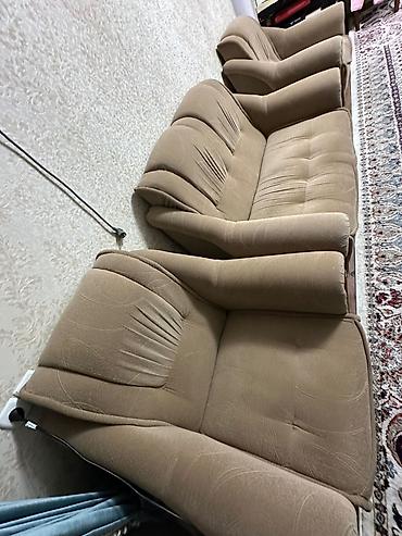 Комплекты мягкой мебели: Комплект мягкой мебели, Б/у, Самовывоз, Бесплатная доставка, цвет - Бежевый — 8