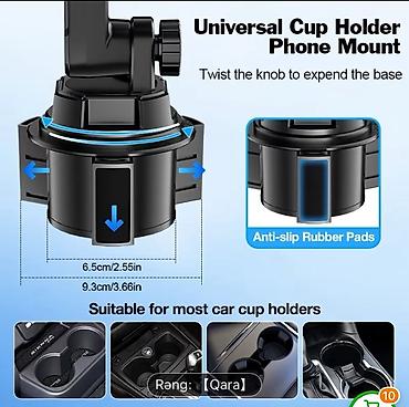 avtomobil aksesuarı: Universal Cup Holder Phone Mount – avtomobil fincan qəlibinə taxılan — 1
