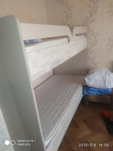 madeyra mebel: Oğlan və qız üçün, İşlənmiş, Çarpayı, Matras ilə, Siyirməsiz, DSP — 1