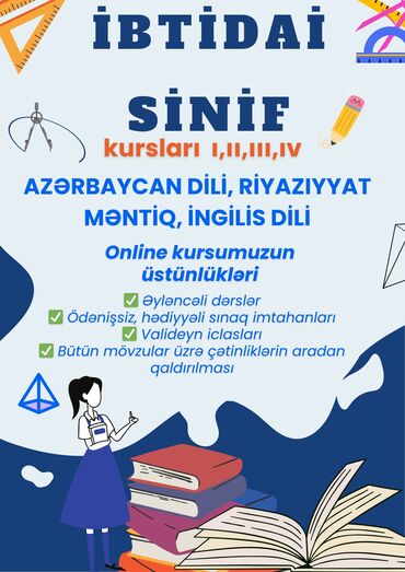 aşpazlıq kursları: Məktəbəqədər və ibtidai sinif hazırlığı, Azərbaycan dili, Fərdi, Qrup, Onlayn