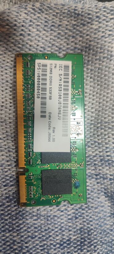 notebook ram 8: Operativ yaddaş (RAM) Samsung, < 1 GB, 1333 Mhz, DDR2, Noutbuk üçün, İşlənmiş