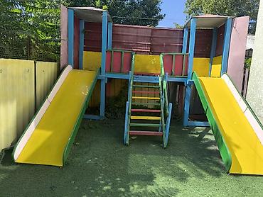 marble run: Детский уличный игровой комплекс из дерева - Две широкие горки с — 1