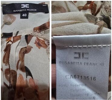 Bluze: Elisabetta Franchi, S (EU 36), Cvetni, bоја - Bež — 3
