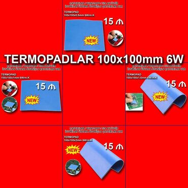 Masaüstü kompüterlər və iş stansiyaları: Termopadlar "100x100mm 6watt" 🚚Metrolara və ünvana çatdırılma var