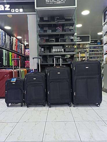 Çamadanlar: Səyahət üçün yumşaq materiallı çamadan dəsti – 4 ölçü Məhsul təsviri — 1