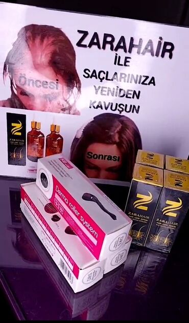 qızıl dəstləri və qiymətləri: Zarahairsaç serumu və derma roller darağı. dermam 1qutusu 40manat