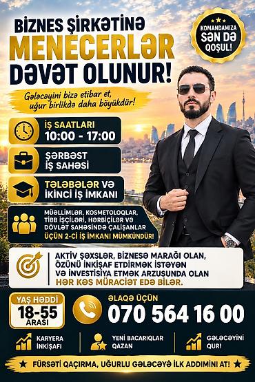SMM menecerlər: SMM menecer tələb olunur, İstənilən yaş, Təcrübəsiz — 1