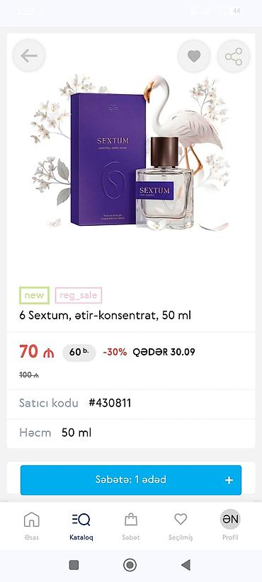 Şəxsi əşyalar: Sextum – ətir-konsentrat, 50 ml - Növ: Extrait de parfum — 1