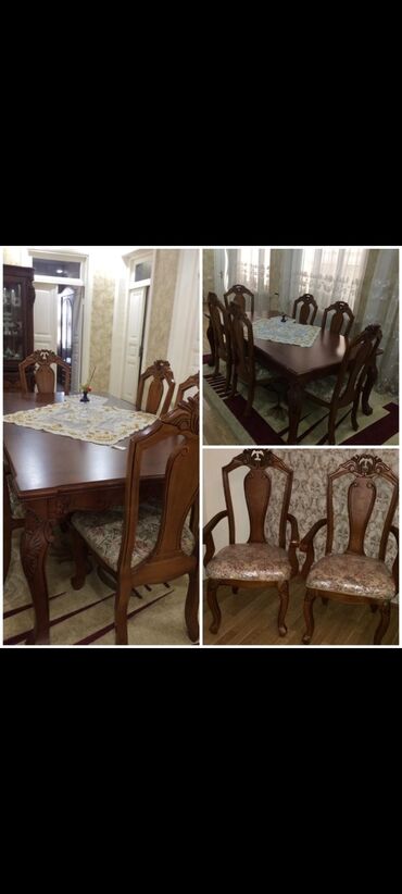 ikinci el stolar: Qonaq otağı üçün, Yeni, Açılmayan, Dördbucaq masa, 8 stul, Azərbaycan